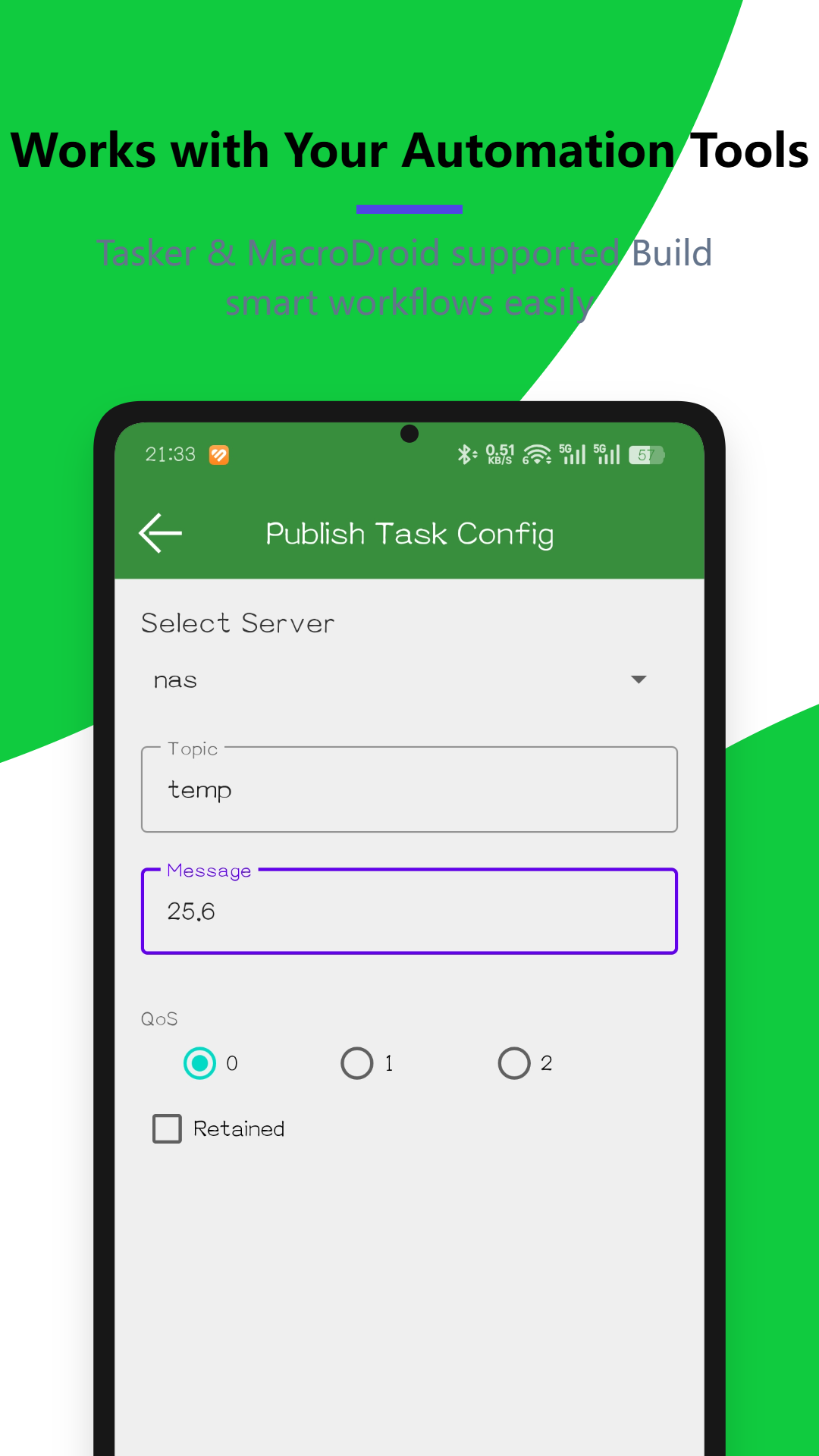 MQTT Client Google Play screenshot 4: JavaScript processing workflow